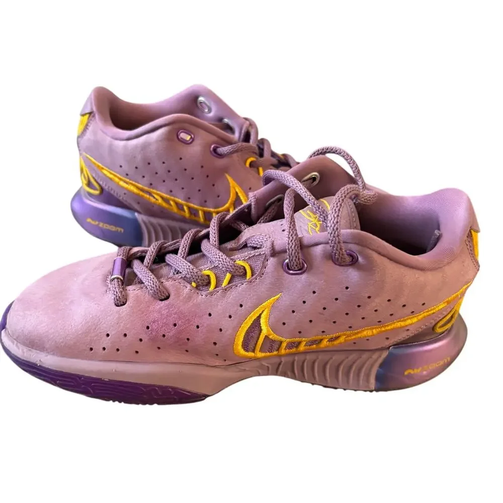 Youth Nike Lebron 21 GS Violet Gold Basketball Shoes Lakers FZ7189-500 sz 4.5Y